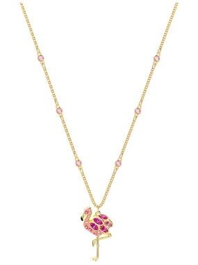 Swarovski Flamingo Necklace – Pink Crystal, Gold-Tone Plated